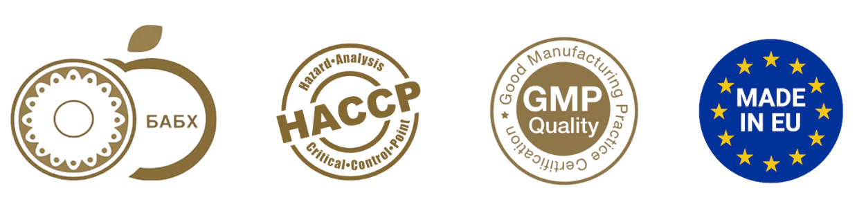 БАБХ регистрация, HACCP, GMP Quality, Made in EU
